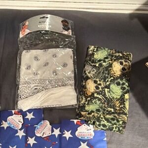 Americana Apparel/chillmeister Lot of 7 Multicolor Bandanas Paisley Skull Star